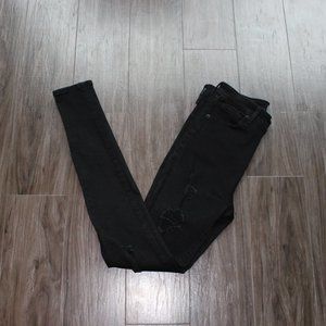 Abercrombie & Fitch Black Ripped Skinny Jeans